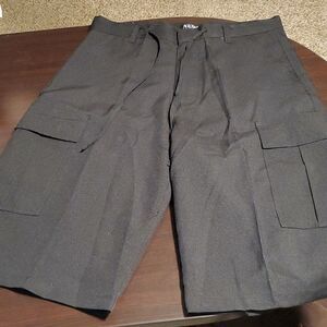 Men's 14in black big and tall cargo shorts
